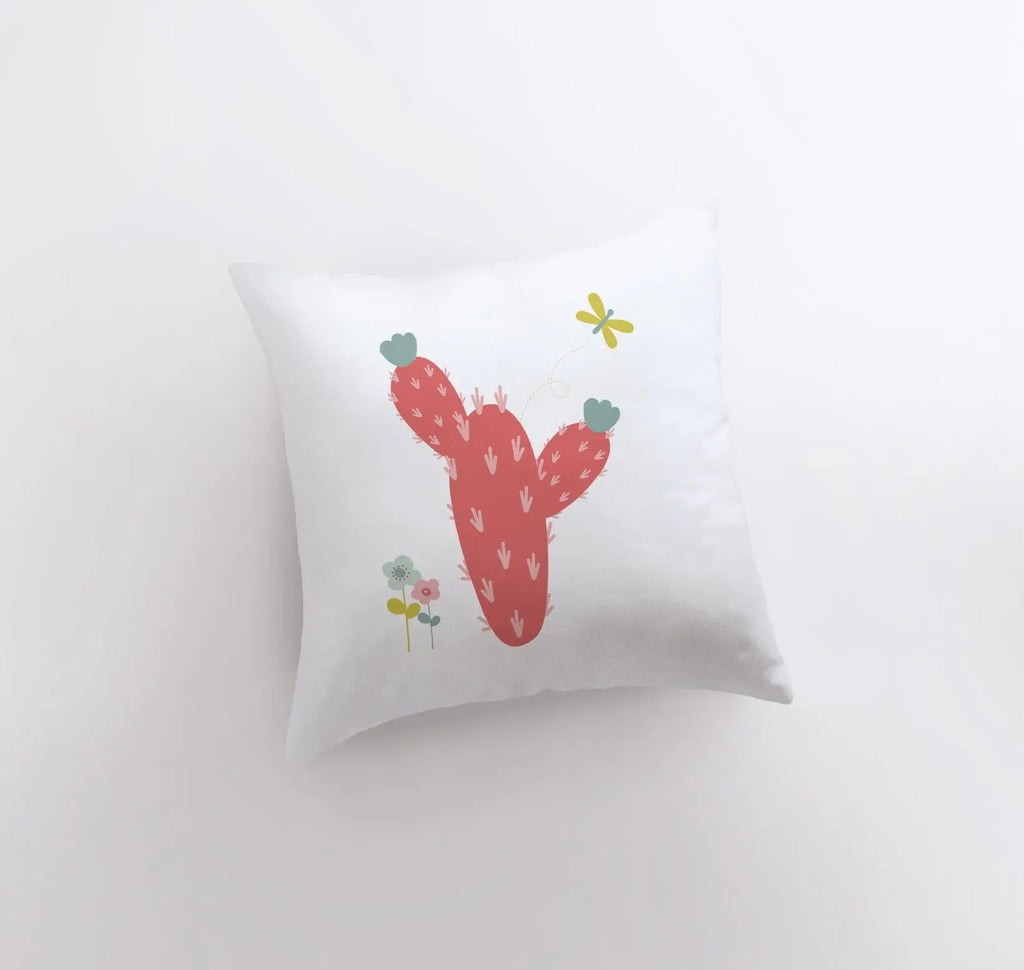 Red Cactus | Pillow Cover | Good Vibes Only | Cactus Pillow | Positive Vibes | South Western | Succulent Pillow | Cactus Pillow Case UniikPillows