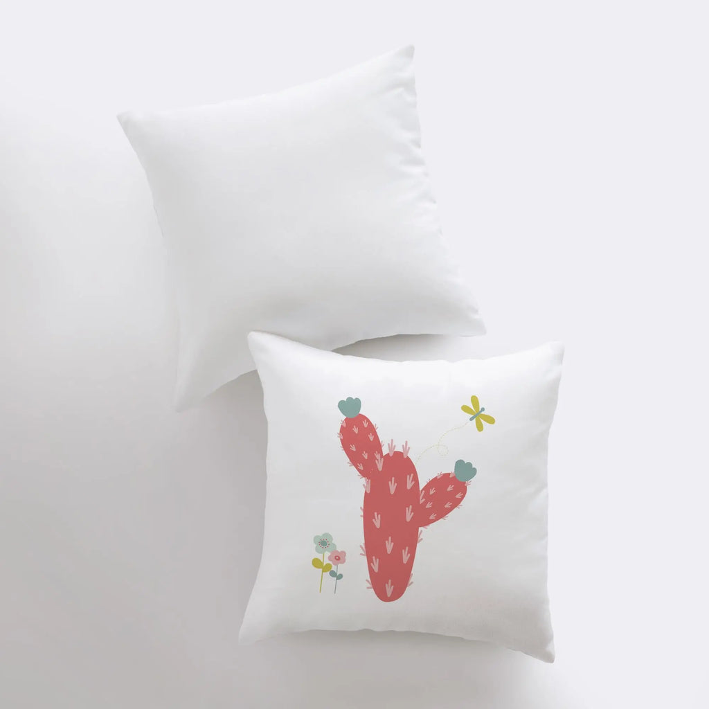 Red Cactus | Pillow Cover | Good Vibes Only | Cactus Pillow | Positive Vibes | South Western | Succulent Pillow | Cactus Pillow Case UniikPillows