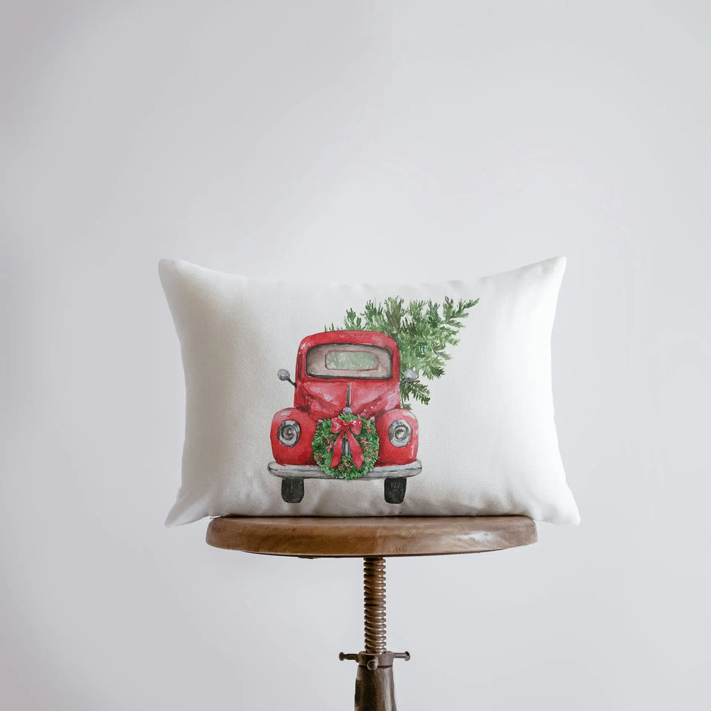 Red Christmas Truck | 18x12 | Wreath Pillow Cover | Red Truck | Christmas Decor | Throw Pillow | Home Decor | Room Decor | Sister Gift UniikPillows