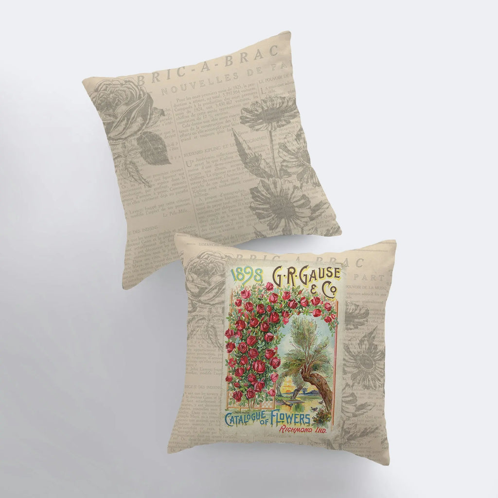 Roses | Pillow Cover | Bird Nest | Pillow | Farmhouse Decor | Home Decor | Throw Pillow | Gift for her | Cute Home Decor | Country Decor UniikPillows