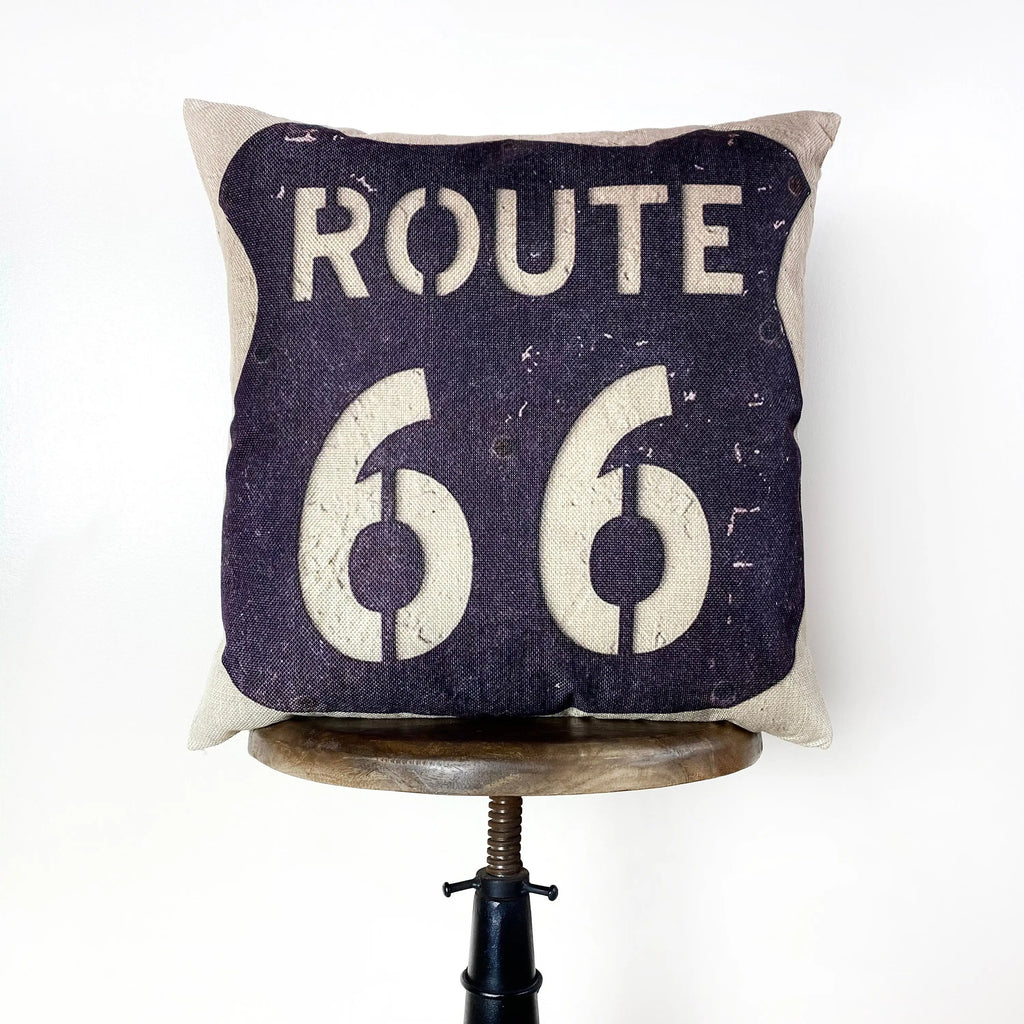 Route 66 Pillow Cover | Living Room Decor | Throw Pillow | Home Decor | Dad Gift | Classic Vintage | Gift Ideas | Pillow | Hot Rod UniikPillows
