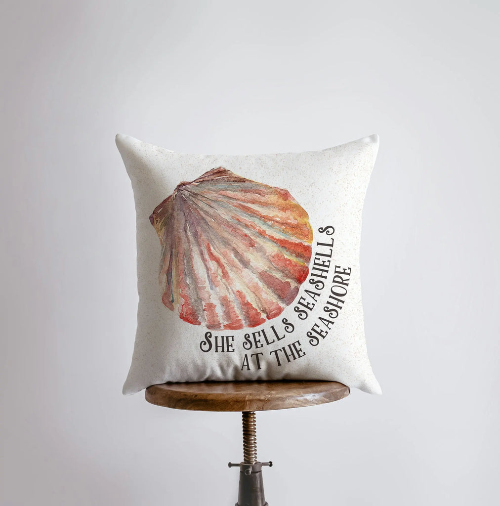 She Sells Sea Shells at the Sea Shore | Pillow Cover | Throw Pillow | Home Decor | Ocean | Gift for her | Accent Pillow Covers | Sea Shells UniikPillows