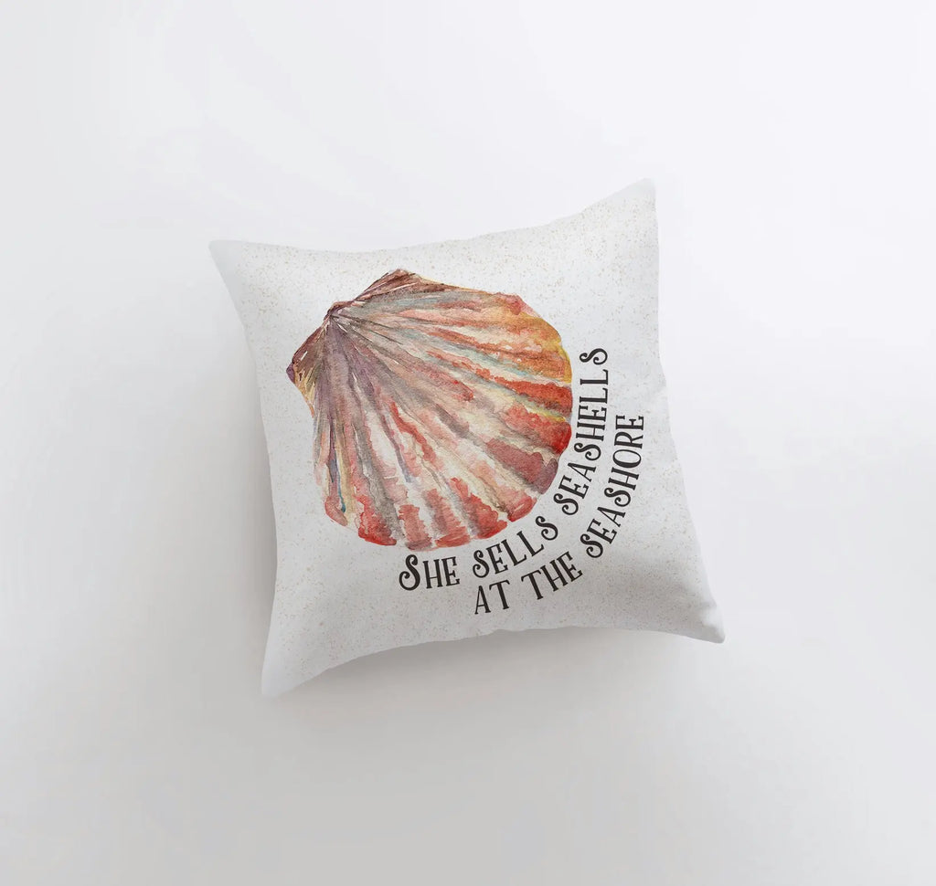 She Sells Sea Shells at the Sea Shore | Pillow Cover | Throw Pillow | Home Decor | Ocean | Gift for her | Accent Pillow Covers | Sea Shells UniikPillows