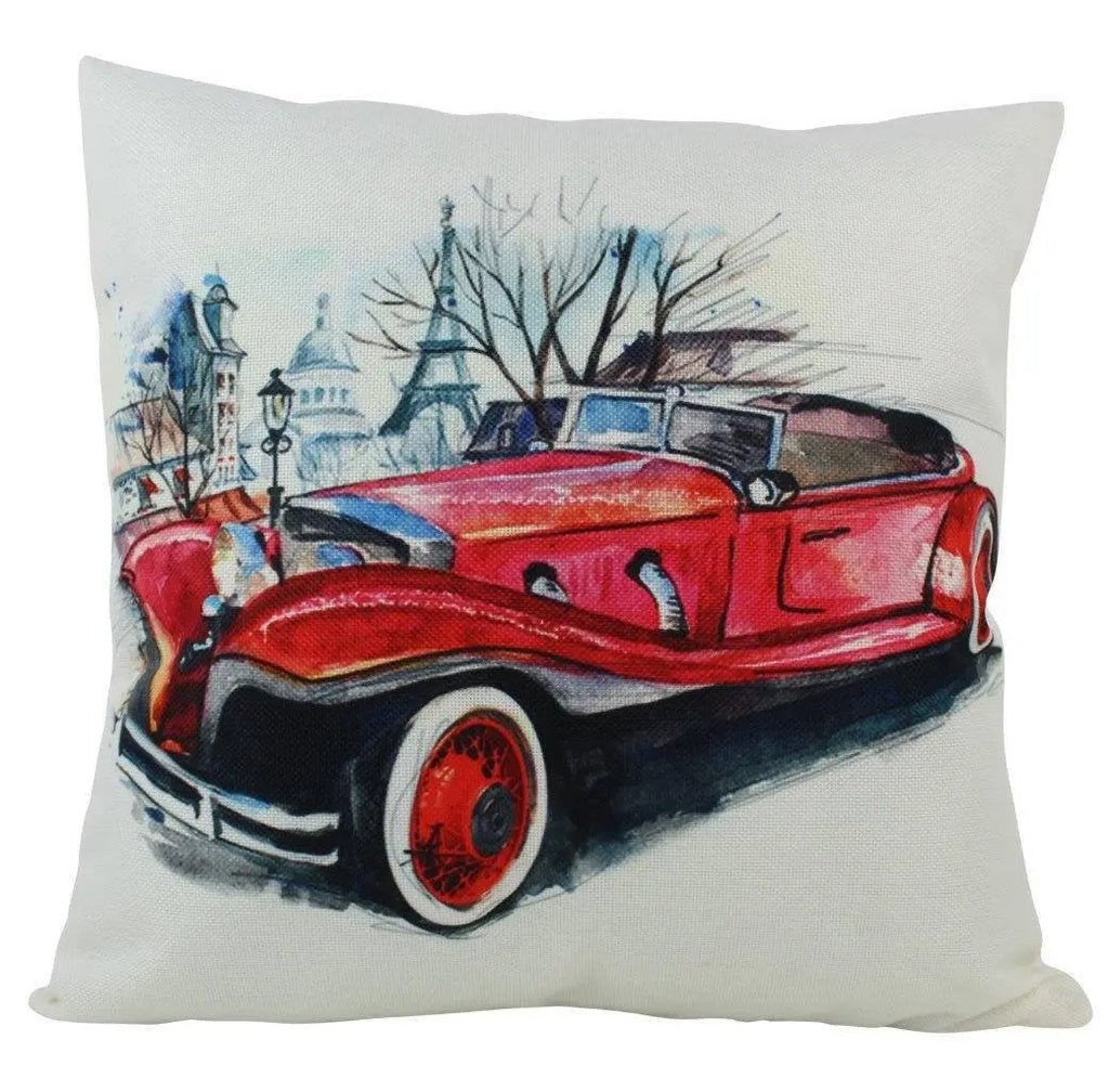 Vintage Convertible Car | Paris | Pillow Cover |  Throw Pillow | Paris | Dad Gift | Classic Car | Gift Ideas | Pillow | Hot Rod | Room Décor UniikPillows