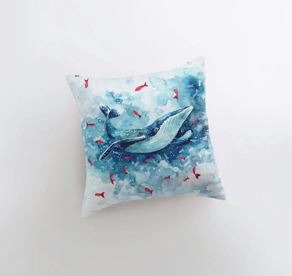 Watercolor Blue Whale | Pillow Cover | Throw Pillow | Home Decor | Modern Decor | Pillow | Ocean | Gift for her | Accent Pillow Covers | Sea UniikPillows