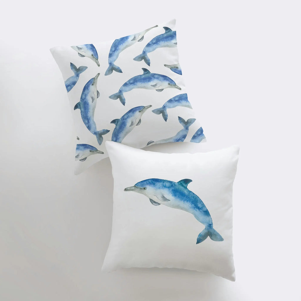 Watercolor Dolphin | Pillow Cover | Ocean | Throw Pillow | Home Decor | Modern Coastal Decor| Gift for her | Accent Pillow Cover | Sea UniikPillows