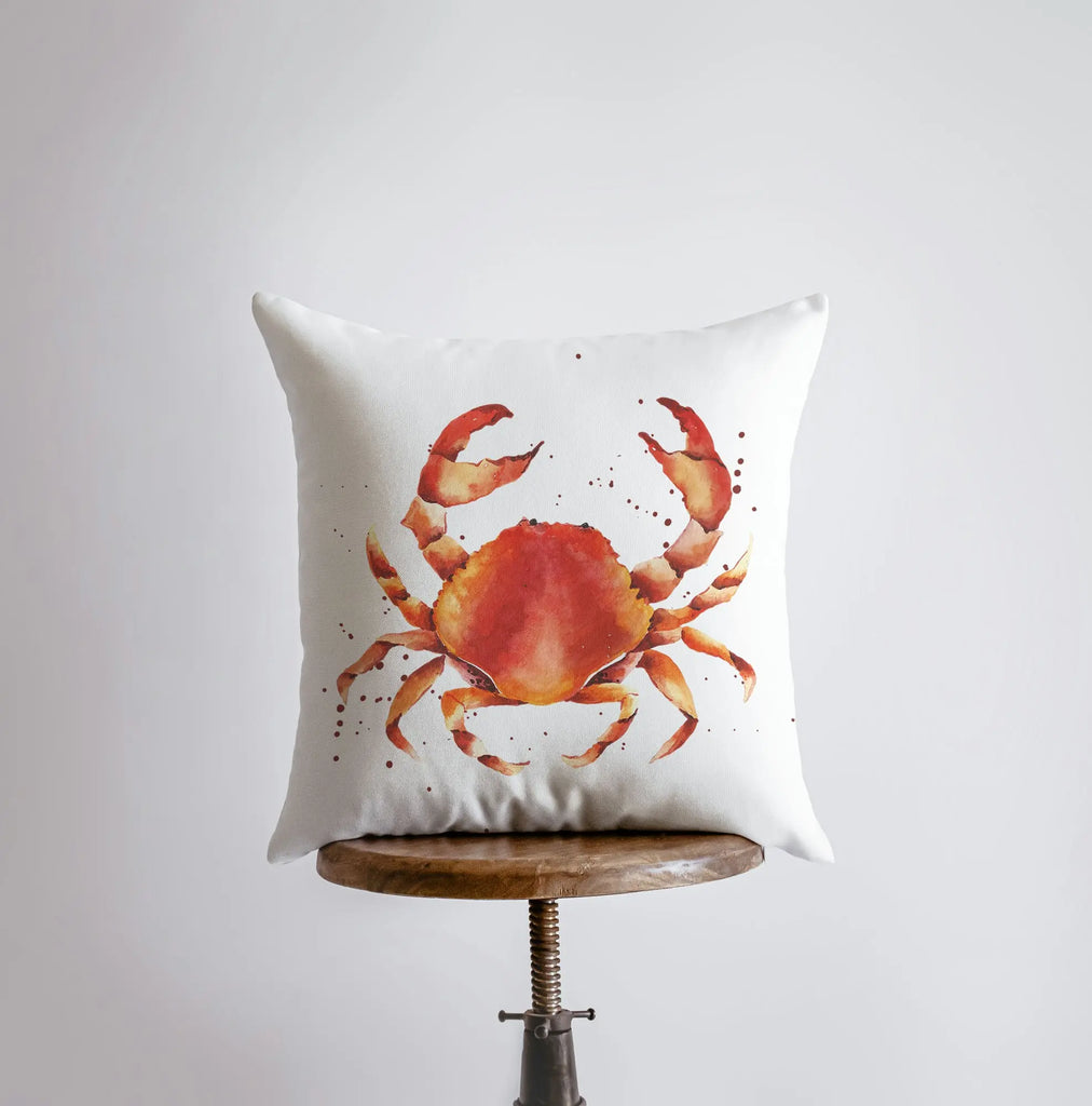 Watercolor Orange Crab | Pillow Cover | Throw Pillow | Decor | Modern Coastal Decor | Nautical | Ocean | Gift for her | Accent Pillow | Sea UniikPillows