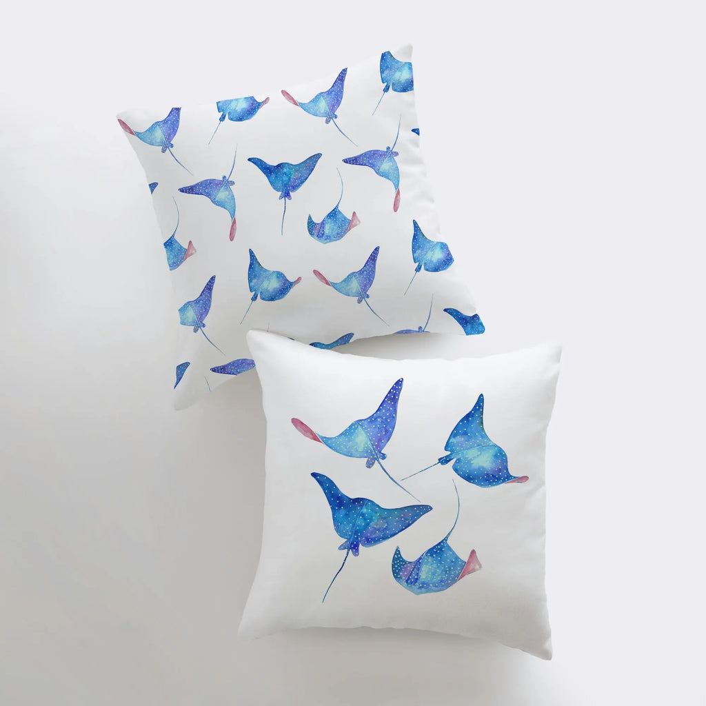 Watercolor Stingray | Pillow Cover | Throw Pillow | Home Decor | Modern Coastal Decor| Nautical | Ocean | Gift for her | Accent Pillow | Sea UniikPillows