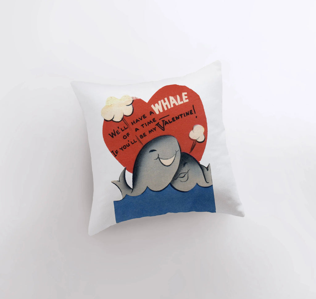 Whale of a Time Vintage Valentines | Pillow Cover | Throw Pillow | Valentines Day Gifts for Her | Valentines Day | Room Decor UniikPillows