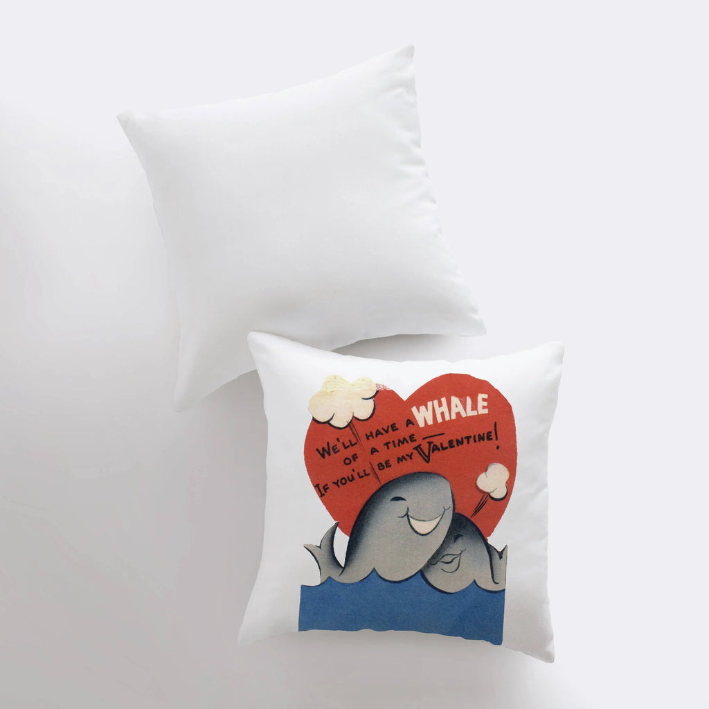 Whale of a Time Vintage Valentines | Pillow Cover | Throw Pillow | Valentines Day Gifts for Her | Valentines Day | Room Decor UniikPillows