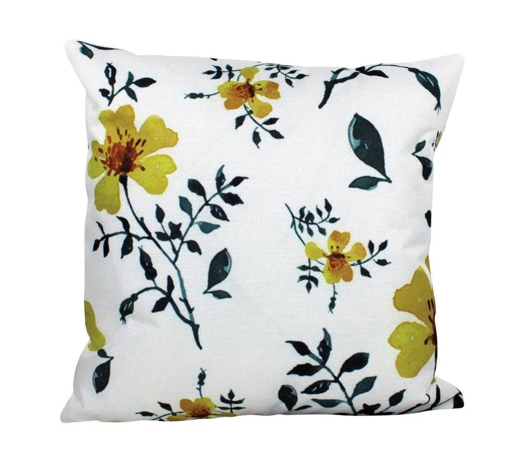 Yellow Flowers | Pillow Cover | Flower Pattern | Farmhouse Decor | Home Décor | Spring Decor | Farmhouse Pillow Covers | Accent Pillow Cover UniikPillows