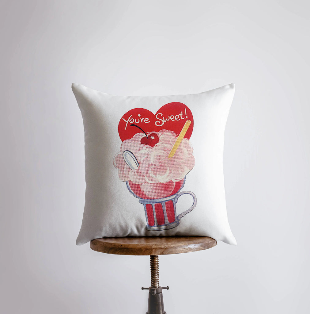 You're Sweet Valentines | Pillow Cover | Valentine card motifs | Throw Pillow | Valentines Day Gifts for Her | Valentines Day UniikPillows