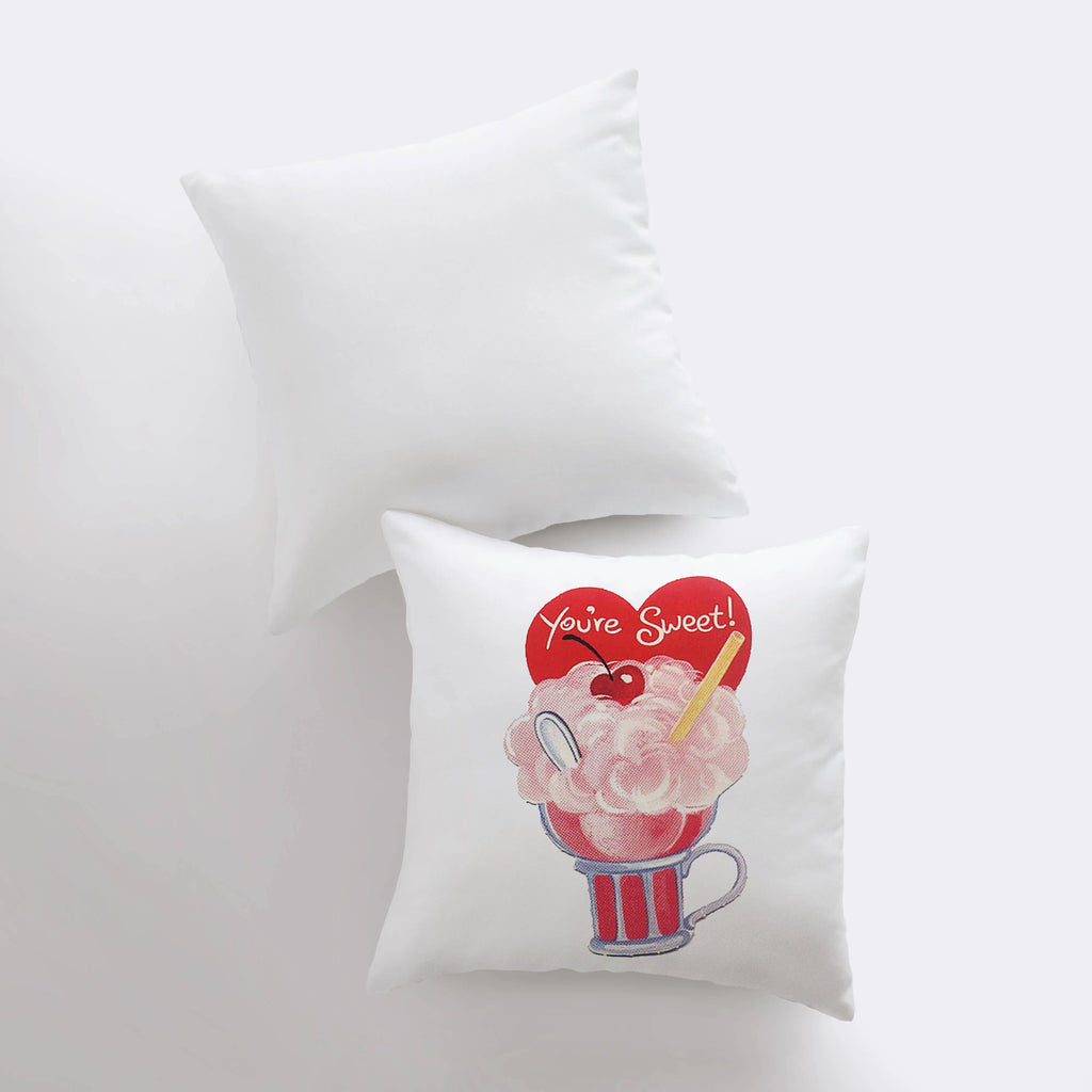 You're Sweet Valentines | Pillow Cover | Valentine card motifs | Throw Pillow | Valentines Day Gifts for Her | Valentines Day UniikPillows