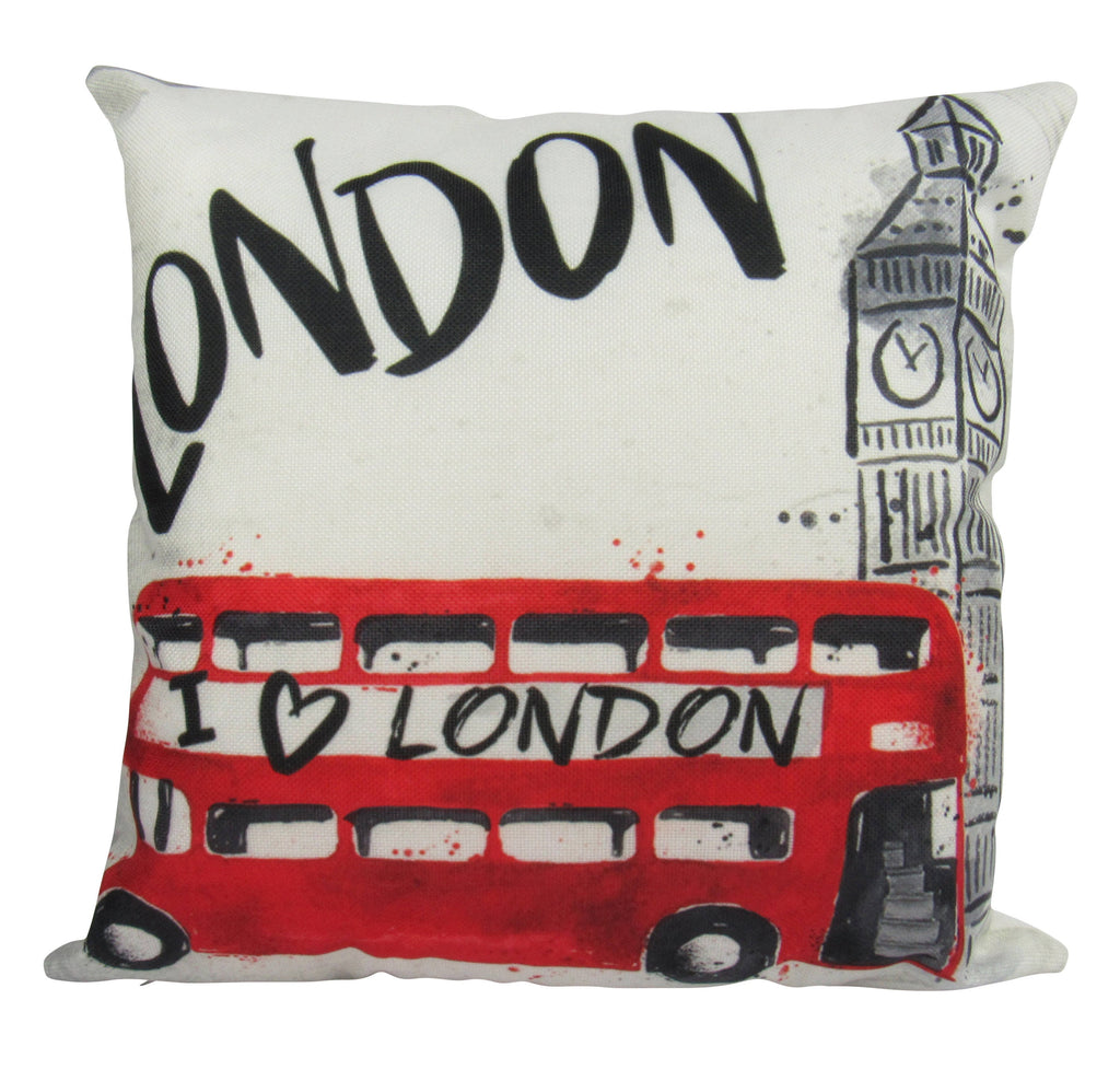 Red Bus | Great Britain | London | Pillow Cover | Throw Pillow | Home Decor | Gifts for Travelers | Gift Idea | Bedroom Decor | Room Decor UniikPillows
