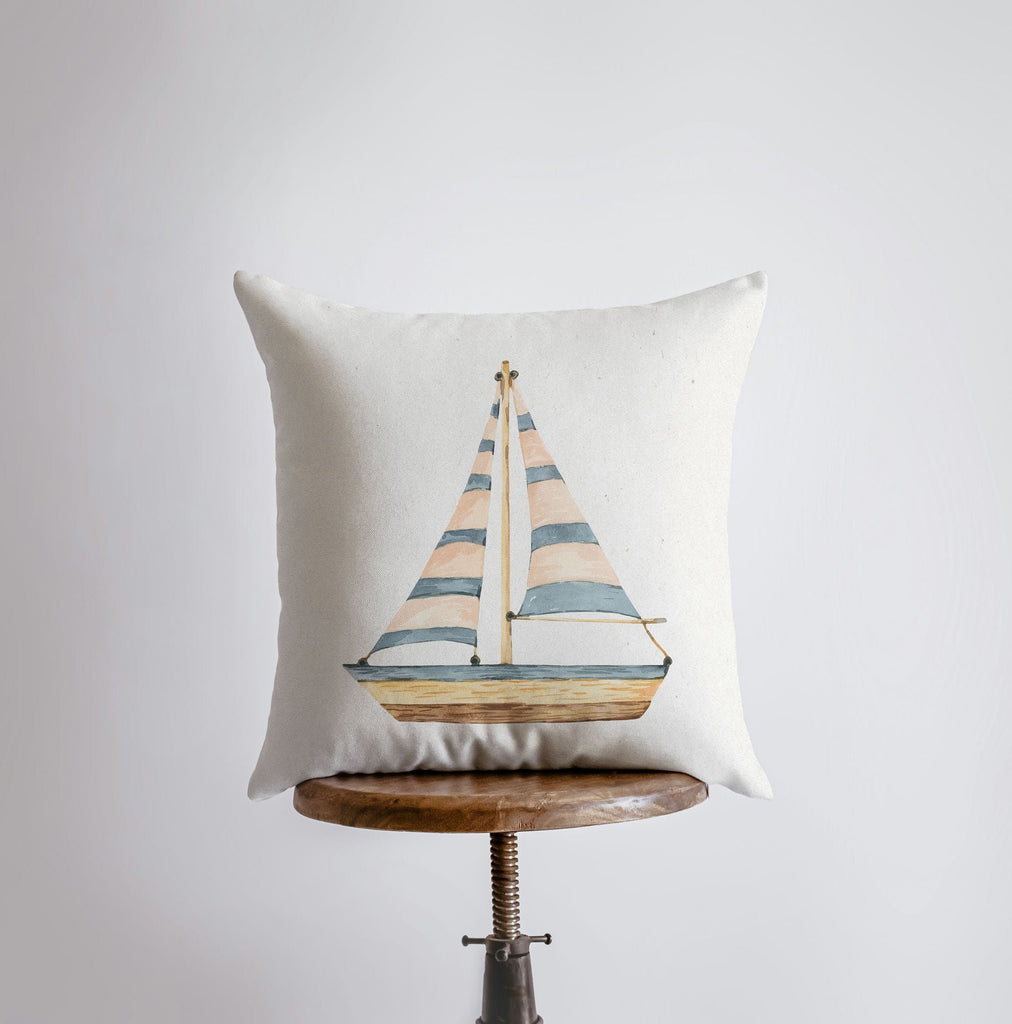 Sail Boat | Watercolor | Throw Pillow | Home Decor | Coastal Decor |Nautical | Ocean | Gift for Her | Accent Pillow Cover | Beach | Sea UniikPillows