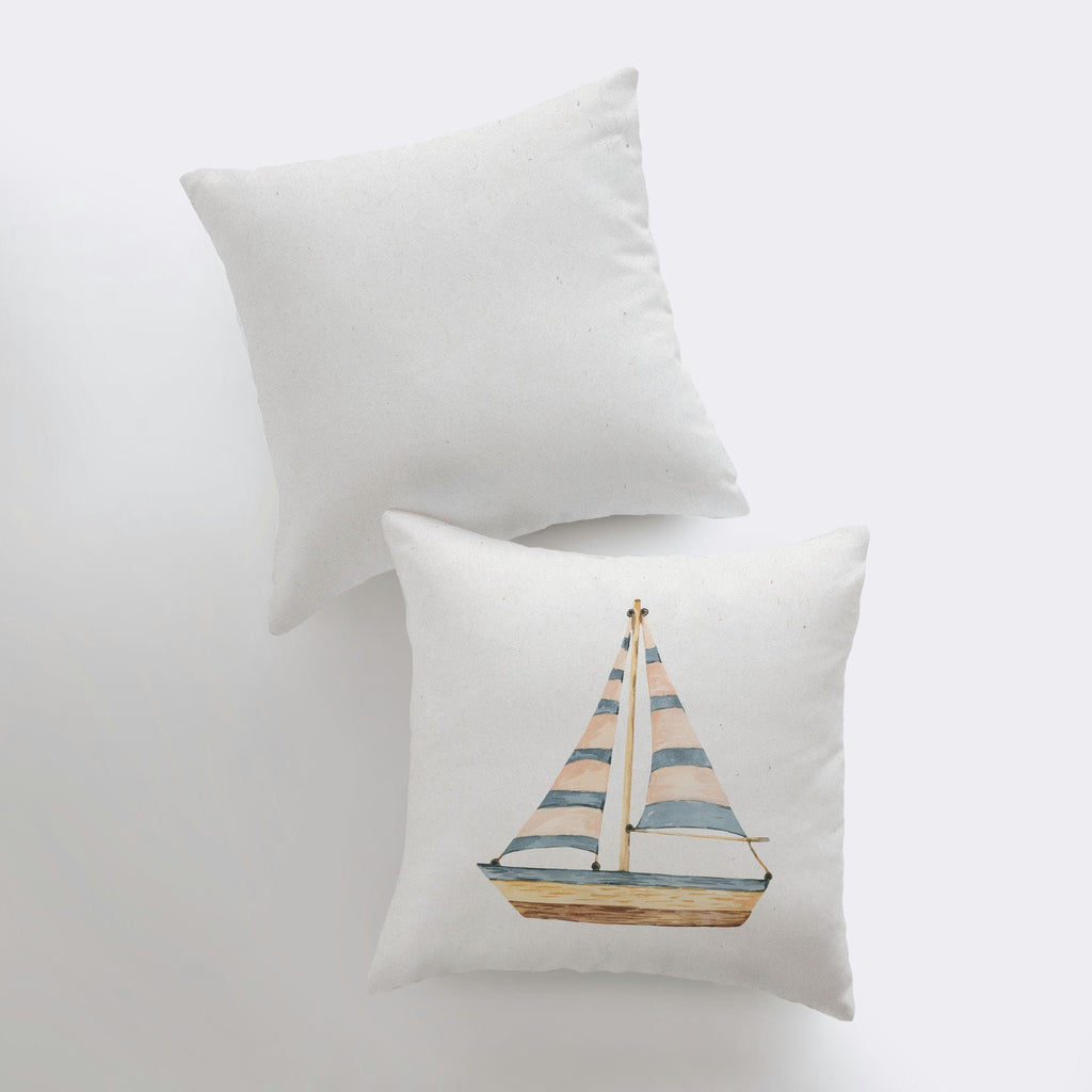 Sail Boat | Watercolor | Throw Pillow | Home Decor | Coastal Decor |Nautical | Ocean | Gift for Her | Accent Pillow Cover | Beach | Sea UniikPillows